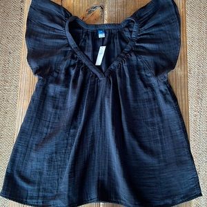 Old Navy Beautiful Cotton Gauze Flutter Sleeve Top Medium NWT